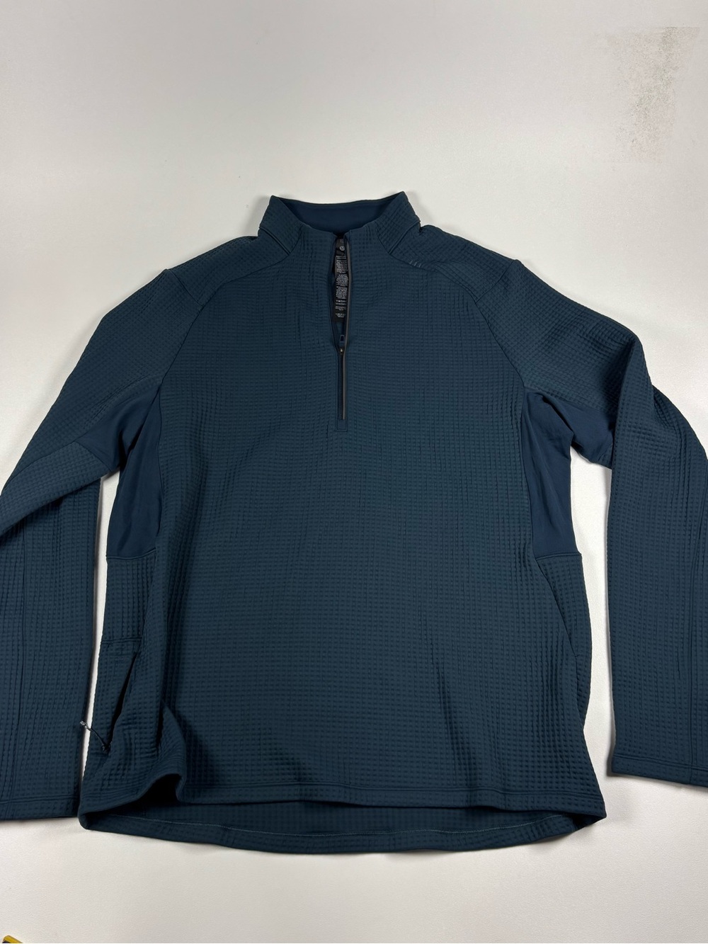 lululemon athletica Men's Dark Teal Quarter-Zip Waffle Pullover